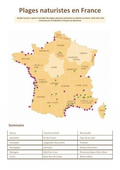 Découvrez la diversité de la carte camping naturiste en France