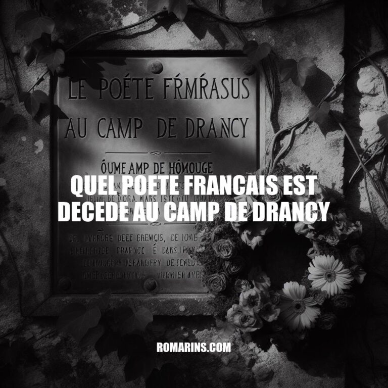 Le Poète Français Décédé au Camp de Drancy: Un Hommage