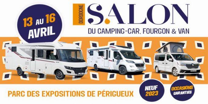 Le 13 au 16 avril 2023, le Parc des Expositions de Périgueux accueille le Salon du Camping-Car, Fourgon & Van.