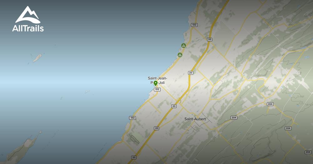 Carte indiquant les sentiers autour de Saint-Jean-Port-Joli.