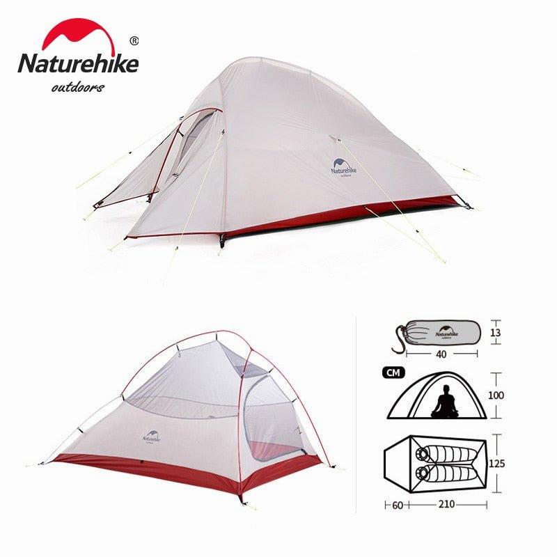Une tente de camping légère et compacte pour deux personnes de la marque Naturehike.