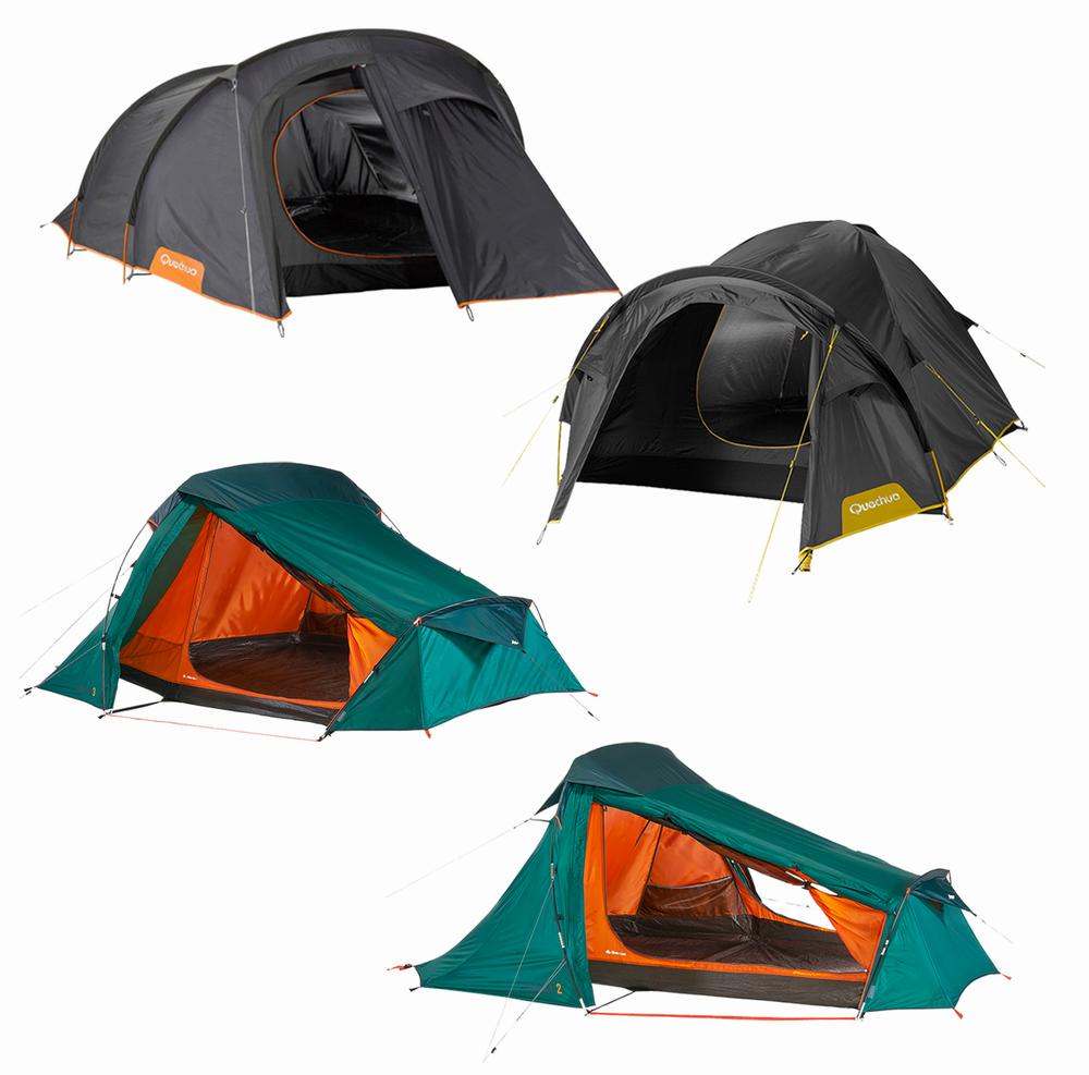 Une image de quatre tentes de camping différentes sur un fond blanc.