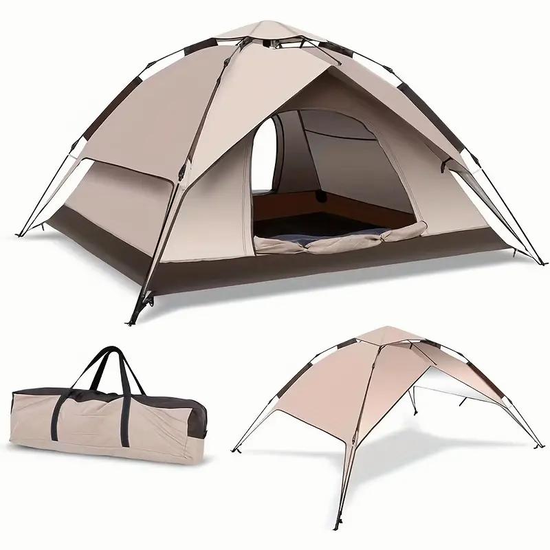Une tente de camping légère et compacte pour 3 personnes.